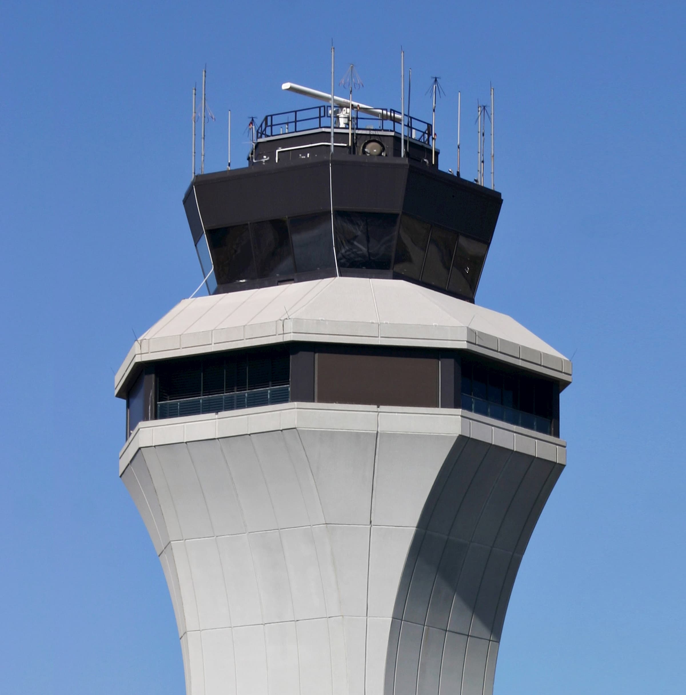 Glass installed at the air traffic control tower